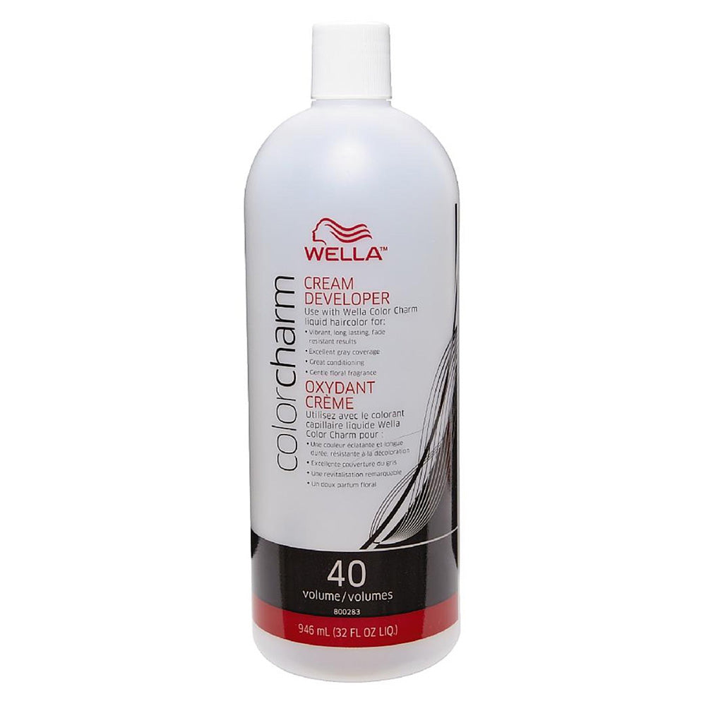 Wella Color Charm Hair Cream Developer 40 Volume for Maximum Lightening and Color Activation 32Oz (946ml)